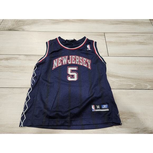 Vtg Reebok NBA Basketball New Jersey Nets Jason Kidd #5 Youth M - Picture 1 of 2